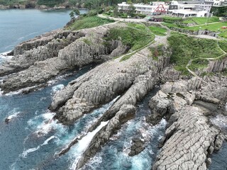 福井県 東尋坊から見る絶景の景色 ドローン空撮