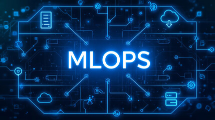 Obraz premium MLOps Integration and Deployment Framework Showcasing Machine Learning Model Lifecycle Management, Automated Pipelines, Continuous Integration and Delivery (CI/CD), Scalable Cloud Infrastructure