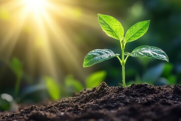 Seedling in Soil Reaching for Sunlight: A Symbol of Hope, Growth, and New Beginnings