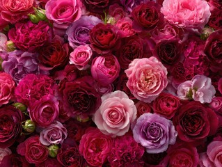 Obraz premium Colorful roses in a vibrant floral arrangement