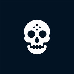Playful Skull Icon A Spooky Minimalist Vector Illustration