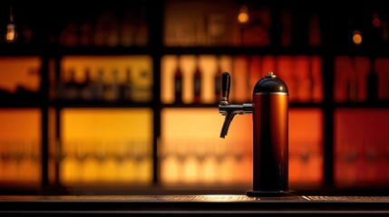 Sleek Bar Sleeve Combo with Gradient Lighting in Modern Pub Scene