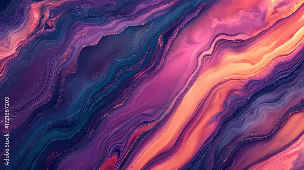 Aufkleber colorful abstract design with swirling patterns and fluid textures