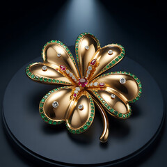 golden jewelry on black background