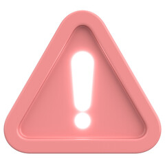 Warning sign. Exclamation mark. 3D illustration.