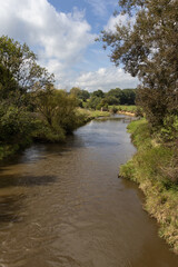 View of the Semois River as it flows through Tintigny, in Luxembourg province, Belgium.