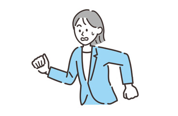 走っている女性