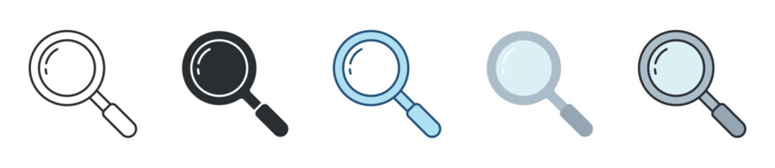 Search Icon Set Multiple Style Collection