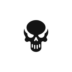 Minimalistic Skull Vector Graphic with Intense Gaze