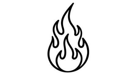 A simple flame illustration, perfect for icons, logos, and minimalist designs