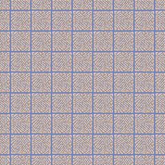 Checkered lines seamless pattern design. Hand Drawn Checkerboard Check Irregular Uneven Texture