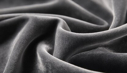 Close-up view of dark gray velvet fabric