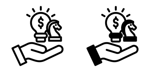 Business Strategy Icon Collection line & Mixed Style 