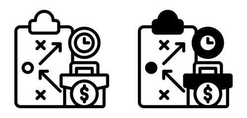 Business Plan Icon Collection line & Mixed Style 