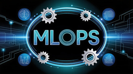 Obraz premium MLOps Integration and Deployment Framework Showcasing Machine Learning Model Lifecycle Management, Automated Pipelines, Continuous Integration and Delivery (CI/CD), Scalable Cloud Infrastructure