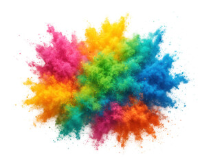 Fototapeta premium Colorful powder burst during a Holi festival celebration.