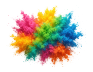 Colorful powder burst during a Holi festival celebration.