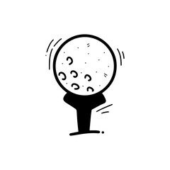 Hand Drawn Golf Ball Illustration. Doodle Vector. Isolated on White Background - EPS 10 Vector