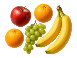 Assorted fresh fruits in a balanced composition.