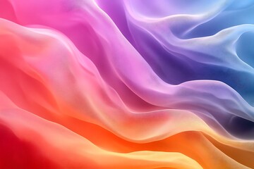 Obraz premium Abstract flowing gradient background with smooth waves of pink orange purple and blue colors design