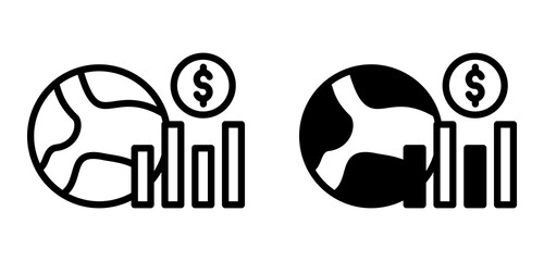 Economic Growth Icon Collection line & Mixed Style 