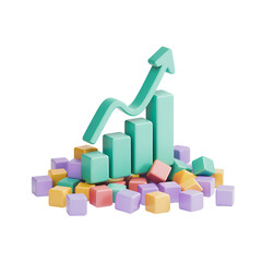 Fototapeta premium High quality cartoonish 3d minimal data analysis icon Isolated on Transparent Background