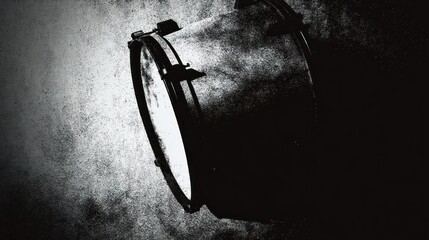 Drum silhouette dark background
