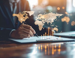 business man working on laptop Global Business Growth & Strategy