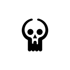 Minimalist Skull Icon with Rounded Edges for Spooky