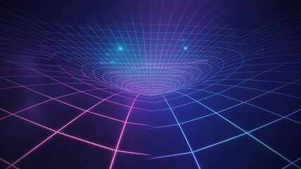 Space-Time Grid Distortion Illustration