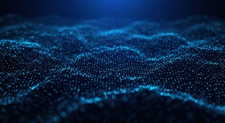 Abstract Digital Wave of Glowing Particles