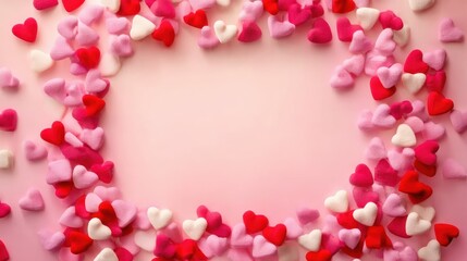 Valentine's Day border design with heart candies, great for websites, prints, and loving designs