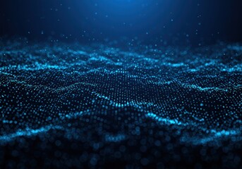 Abstract Digital Wave of Glowing Particles