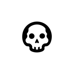 Striking Vector Skull Icon with Bold Outlines