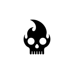Fiery Skull Emblem Vector Graphic Illustration