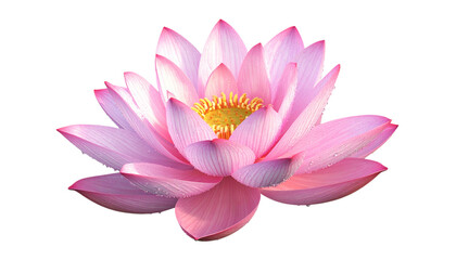 Pink Lotus blooms against a transparent background for graphic design and branding.