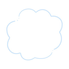手書きの空気や雲のようなふわふわな形 - シンプルおしゃれな吹き出しやフレームなどの装飾素材