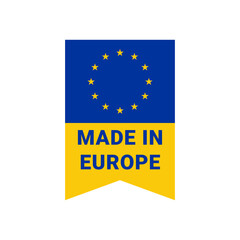 Vertical Product Tag Made in Europe Banner