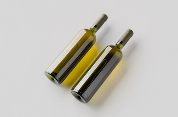 White wine green bottle mockup