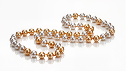 Elegant silver and gold pearl strand for a luxurious look