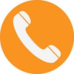 Orange Phone Call Icon &ndash; Communication Symbol