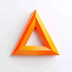 Orange triangle optical illusion, 3D effect