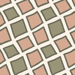 Abstract modern trendy hand drawn seamless pattern, vector illustration.   