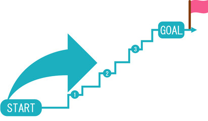 目標達成へのロードマップのイラスト