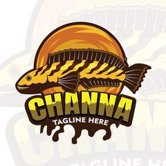 Channa fish lover logo design