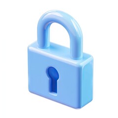 Light-blue 3D padlock icon (12)