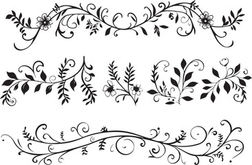 Elegant Floral SVG Silhouette Set