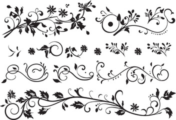 Elegant Floral SVG Silhouette Set
