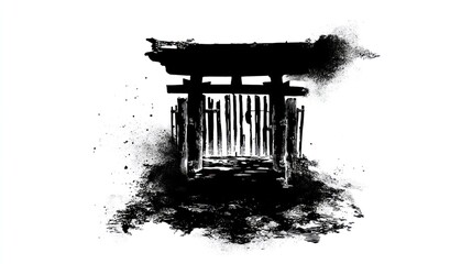 Japanese gate illustration