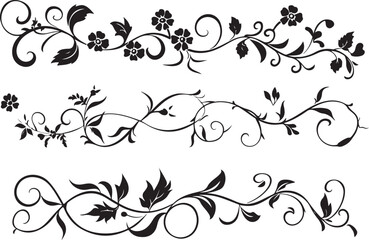 Elegant Floral SVG Silhouette Set